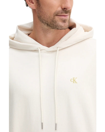 Calvin Klein Felpa Uomo con Cappuccio Chalk LV04RC278G