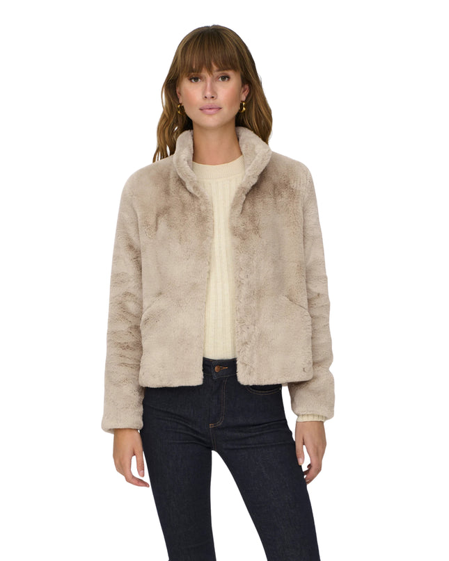 Only Onlnewvida Giacca Donna Ecopelliccia Beige