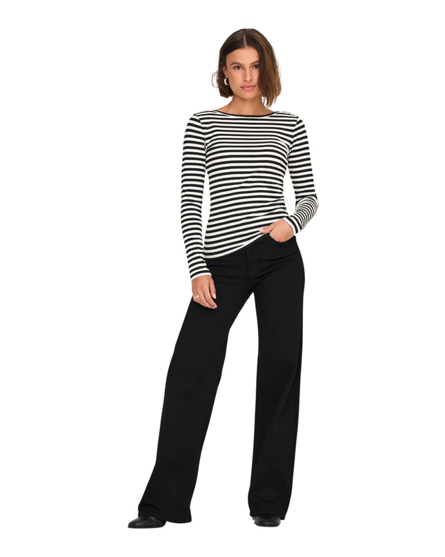 Only Onlmadison Jeans Donna Vita alta Nero