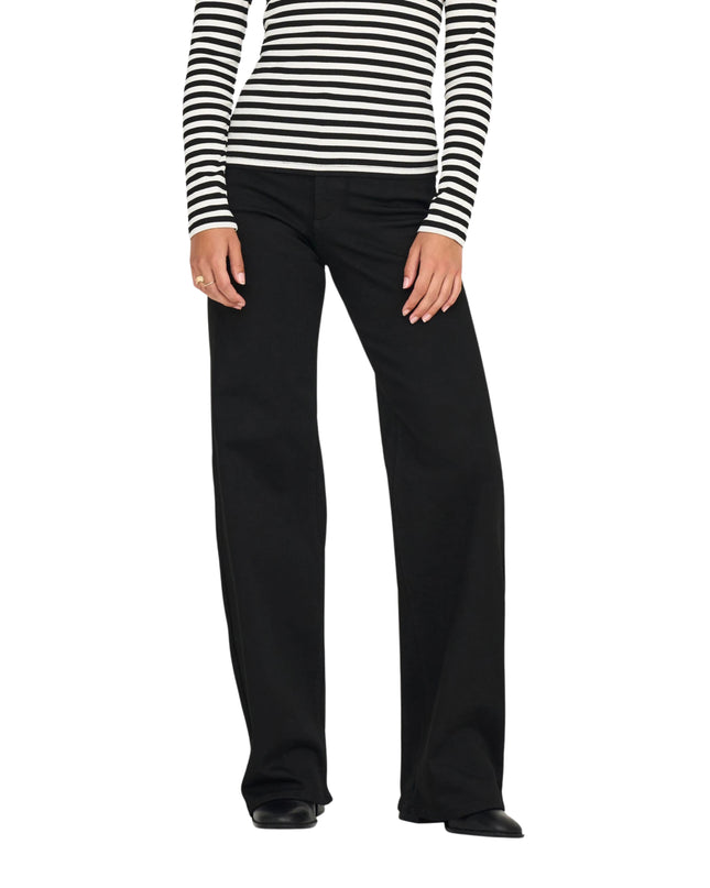 Only Onlmadison Jeans Donna Vita alta Nero