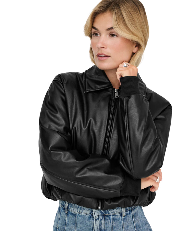 Only Onlmarie Giacca Donna Ecopelle Nero