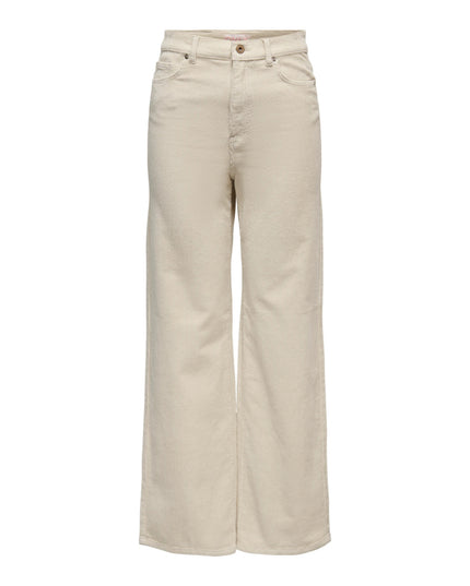 Only Onlhope Pantalone Donna Wide Leg Fit Beige