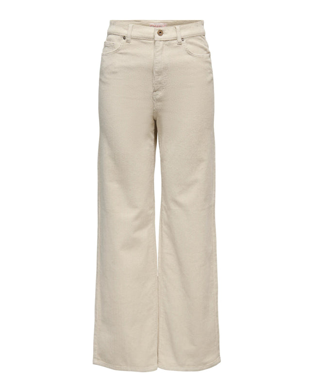 Only Onlhope Pantalone Donna Wide Leg Fit Beige