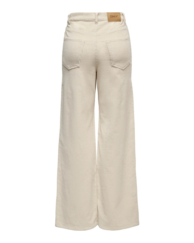 Only Onlhope Pantalone Donna Wide Leg Fit Beige