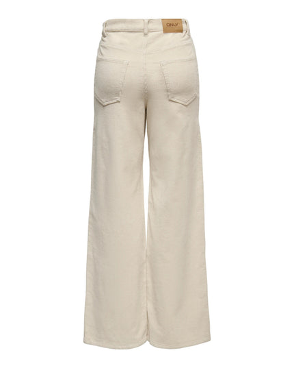 Only Onlhope Pantalone Donna Wide Leg Fit Beige
