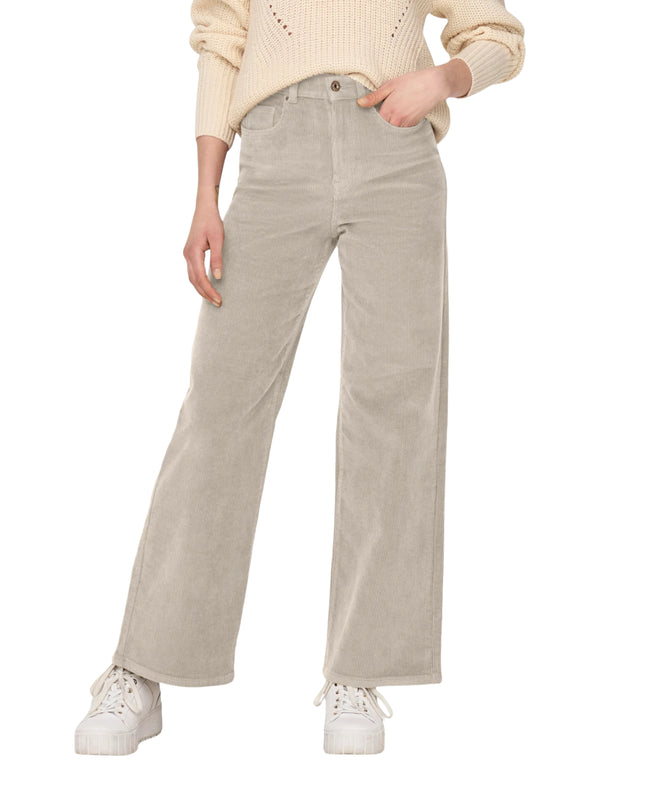 Only Onlhope Pantalone Donna Wide Leg Fit Beige