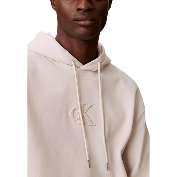 Calvin Klein Felpa Uomo con Cappuccio Chalk LV04RD250G