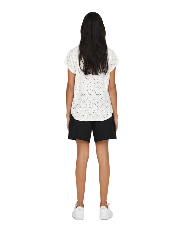 Only T-shirt Onlsmilla Donna Bianco
