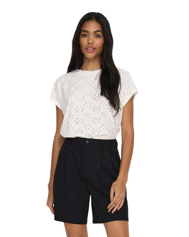 Only T-shirt Onlsmilla Donna Bianco