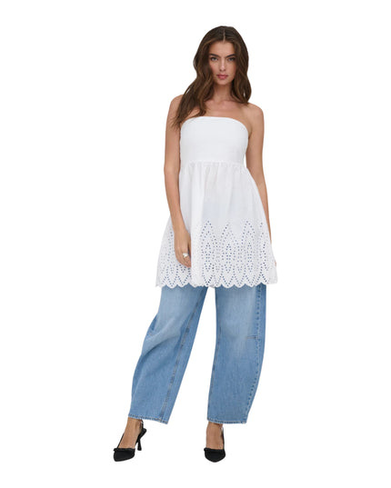 Only Vestito Onlutulum Donna Bianco