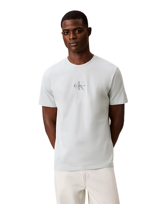 Calvin Klein T-shirt Con Logo Monogramma Uomo Celeste