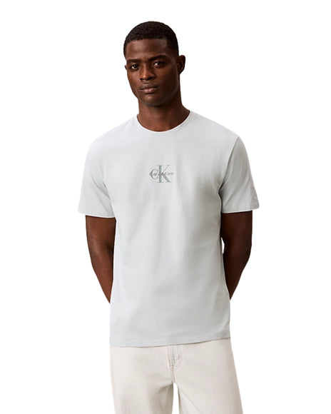 Calvin Klein T-shirt Con Logo Monogramma Uomo Celeste