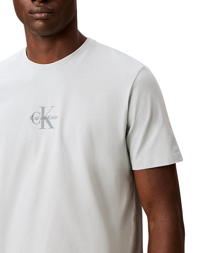 Calvin Klein T-shirt Con Logo Monogramma Uomo Celeste