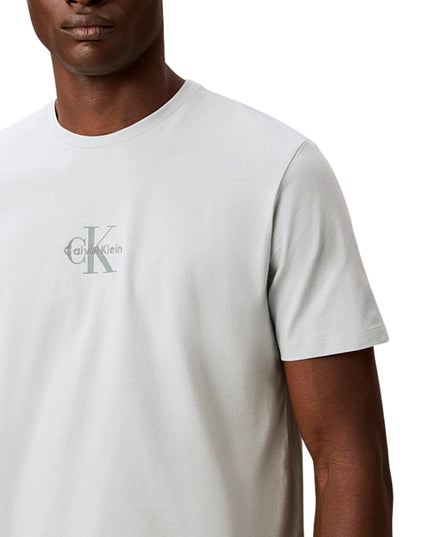 Calvin Klein T-shirt Con Logo Monogramma Uomo Celeste
