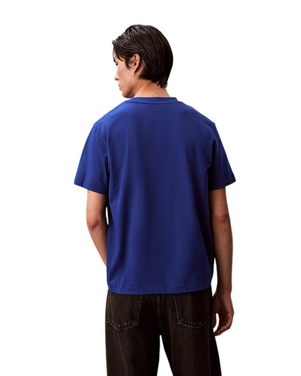 Calvin Klein T-shirt Con Stemma Sul Petto Uomo Blu