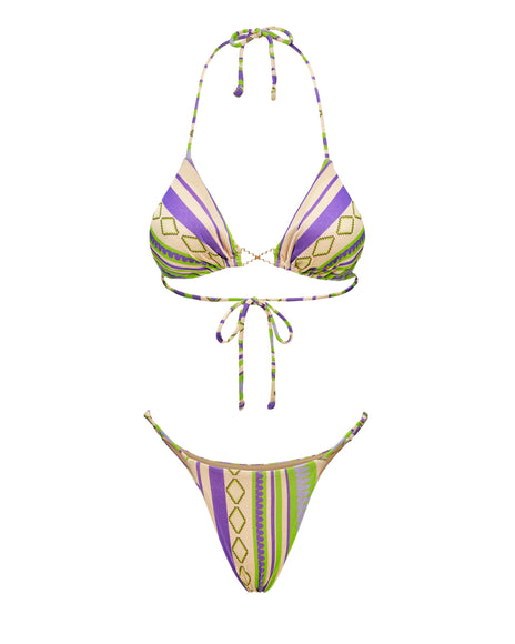 Me Fui Bikini Triangolo con Slip Fisso Donna Fantasia