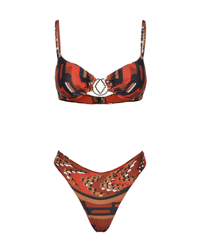 Me Fui Bikini Reggiseno Ferretto con Slip Amricano Fisso Donna Fantasia