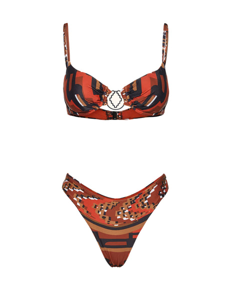 Me Fui Bikini Reggiseno Ferretto con Slip Amricano Fisso Donna Fantasia