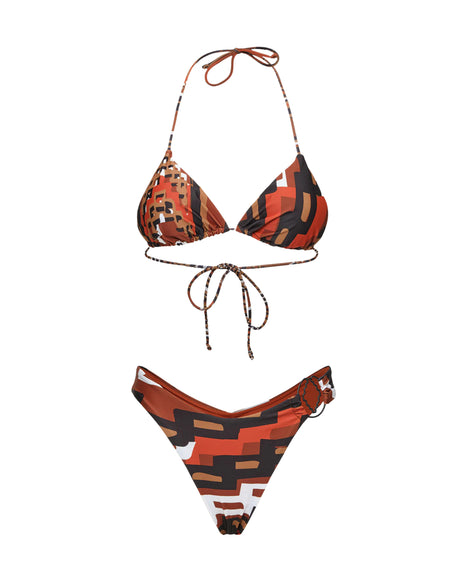 Me Fui Bikini Triangolo con Slip Fisso Donna Fantasia